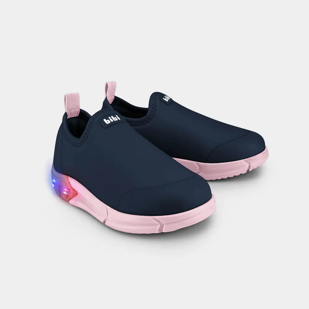 Tenis con Luces Space Azul Marino con Rosa