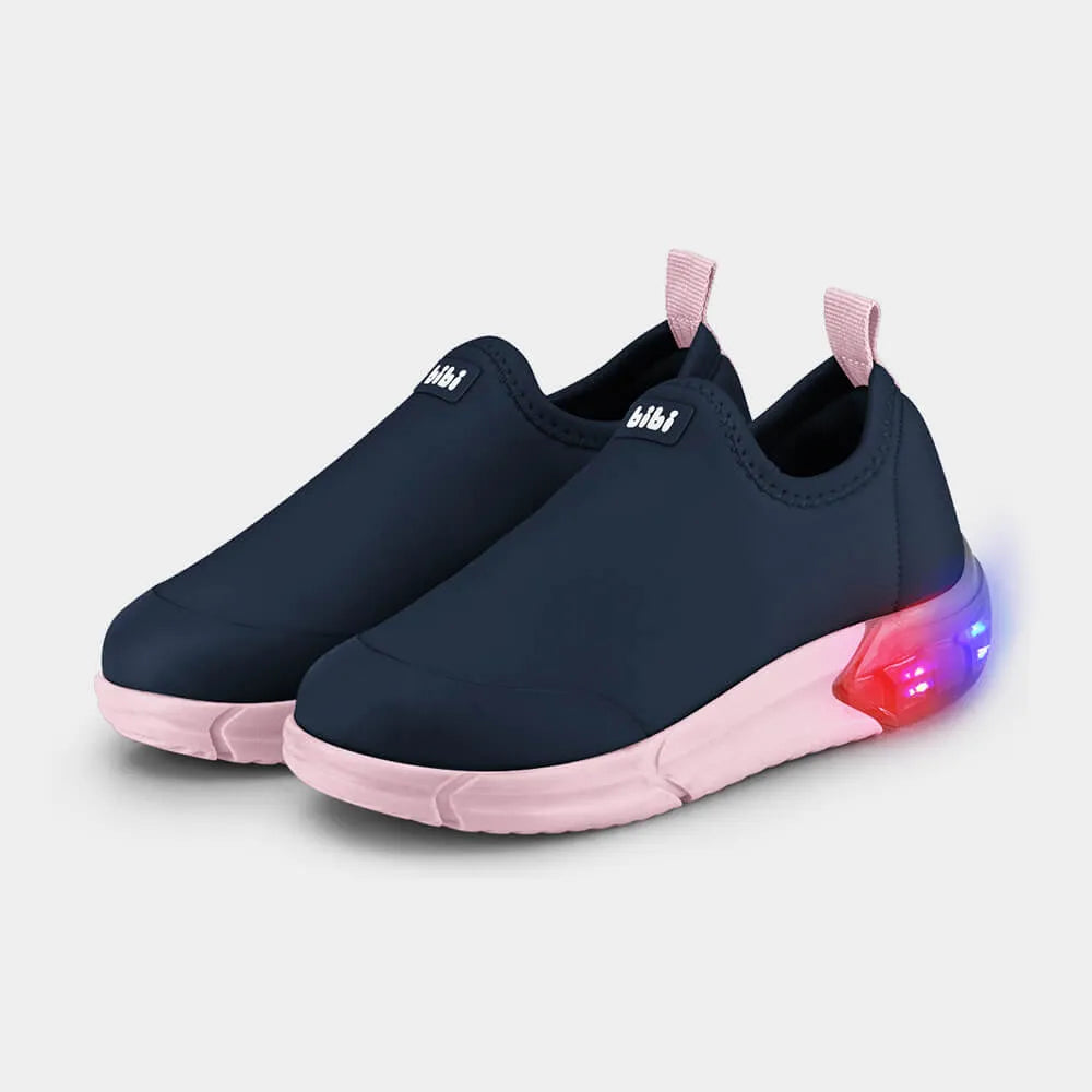 Tenis con Luces Space Azul Marino con Rosa