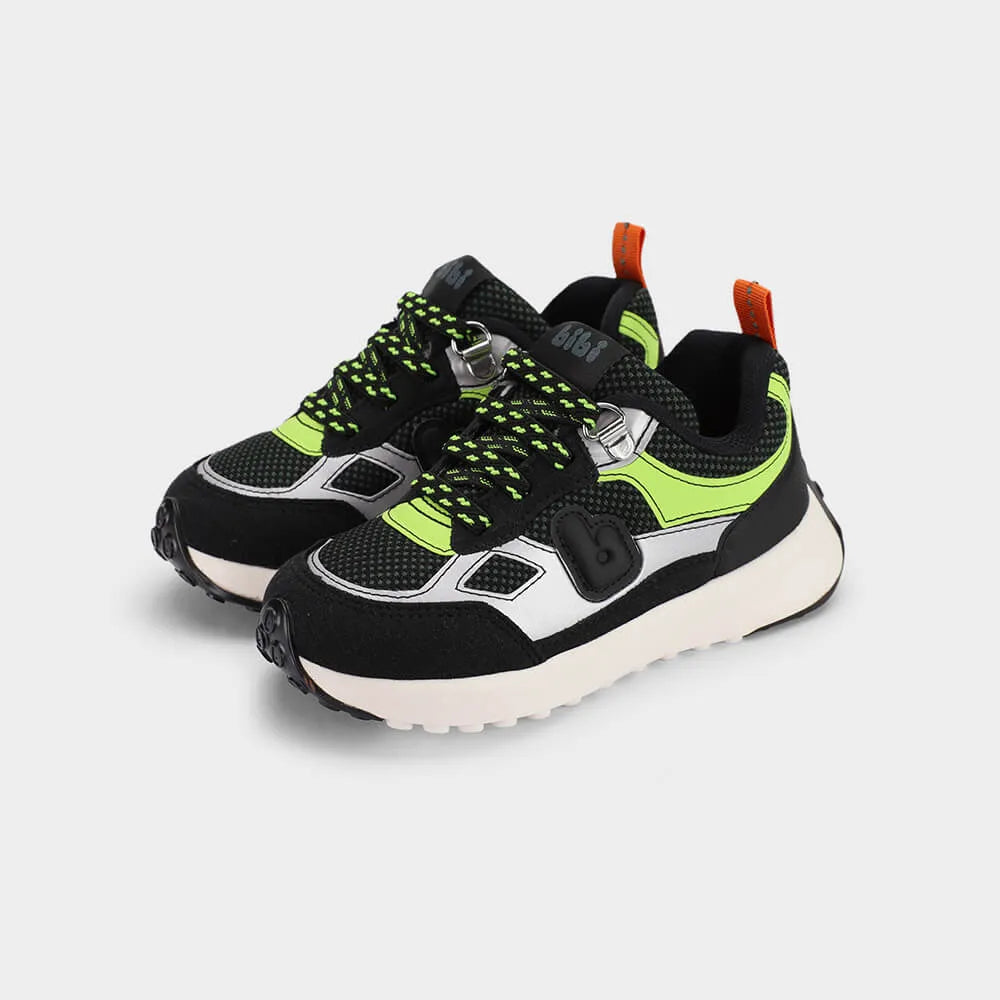 Tenis Jogging Negro con Verde