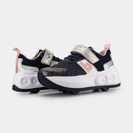 Tenis con Ruedas Skatenis Azul Marino con Rosa